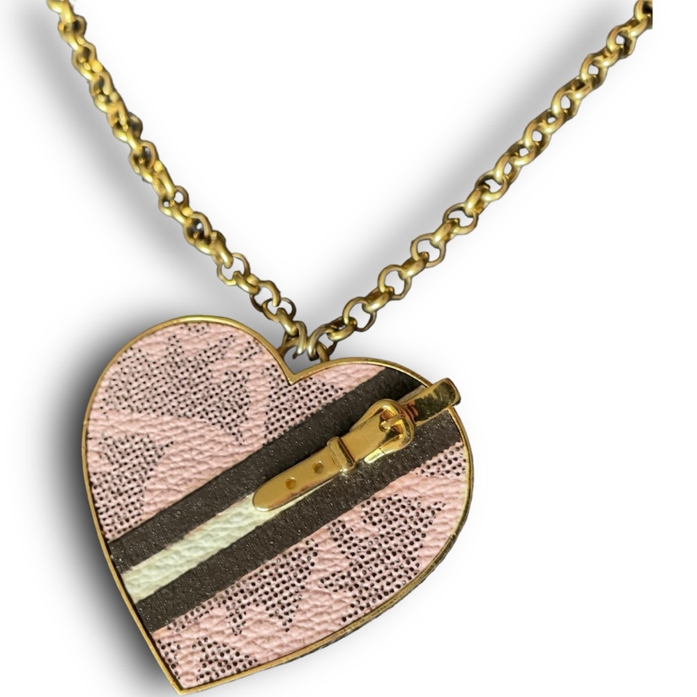 💕SOLD💕Juicy Couture Necklace Reversible Heart Pink Blue Gold Pendant Scottie - Picture 5 of 6